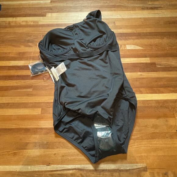 Michael Michael Kors Embellished One-Shoulder One-Piece Swimsuit Black Size 4 - Picture 4 of 12